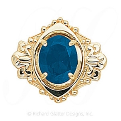 GS401 BT - 14 Karat Gold Blue Topaz Slide 